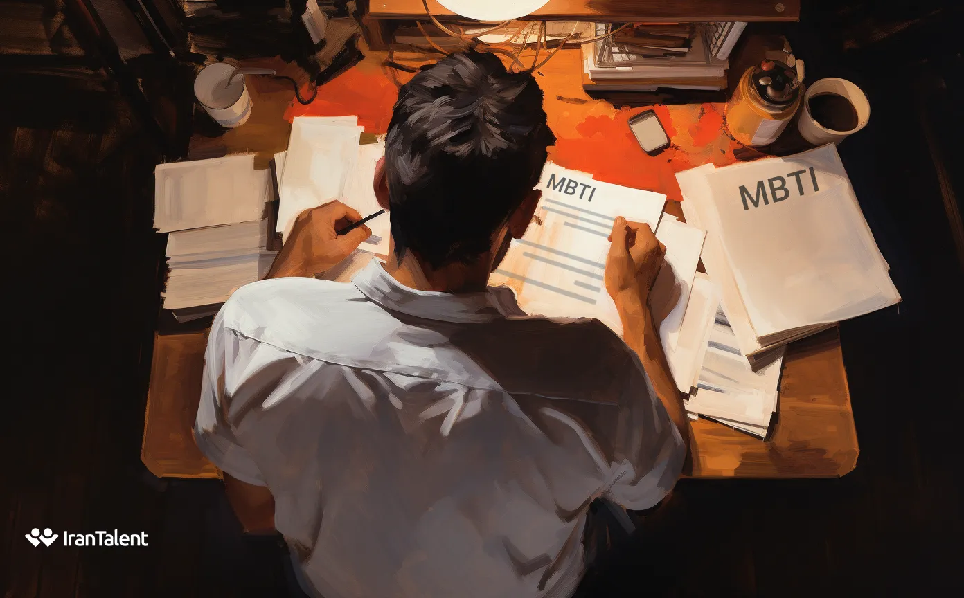 فردی در حال انجام آزمون MBTI