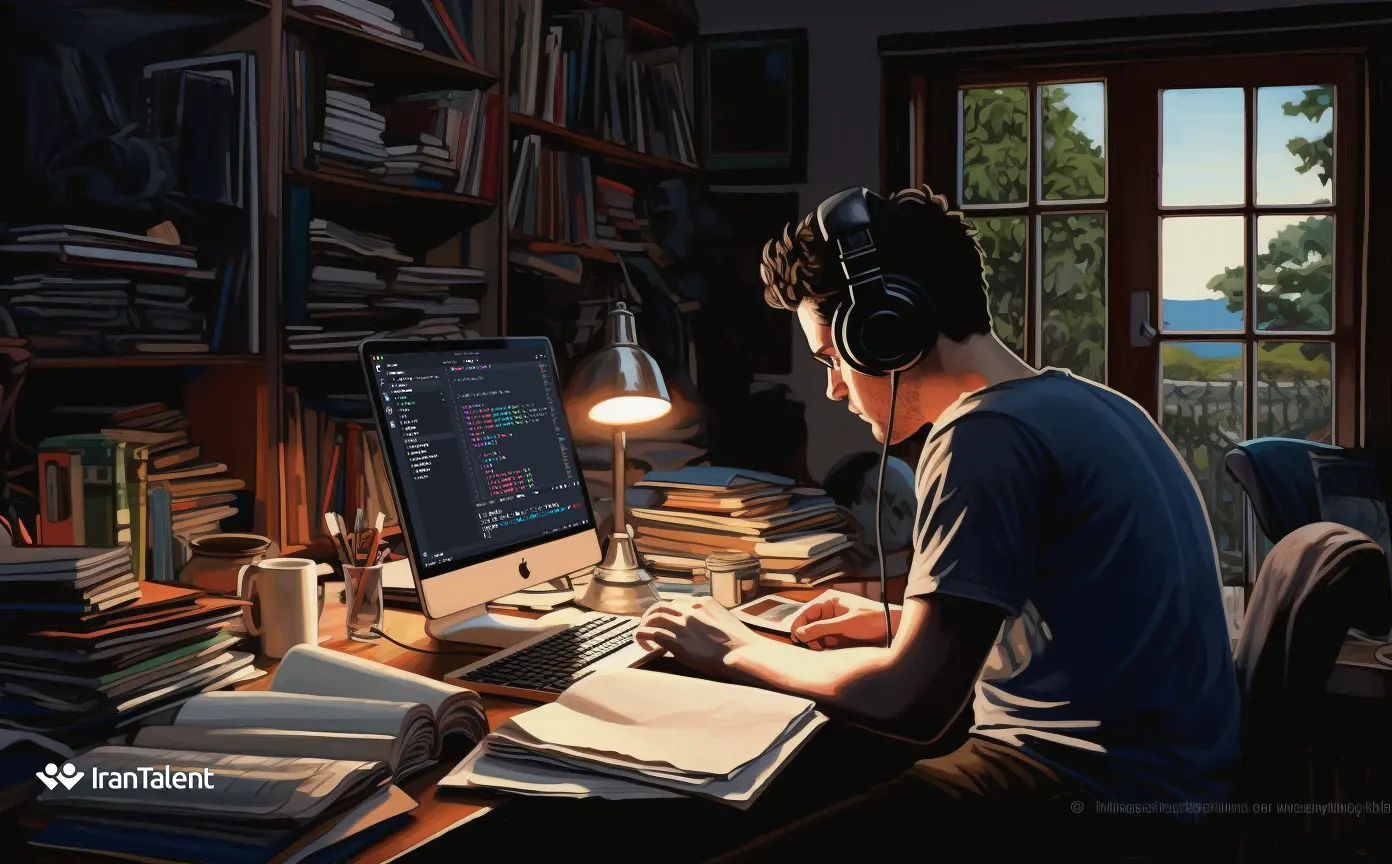 یک برنامه نویس در حال کار