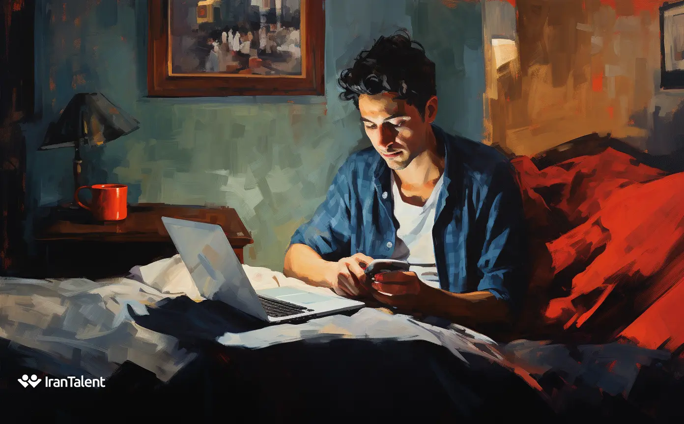 فردی در حال کار در خانه